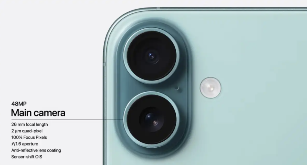 Main Camera of iPhone 16 is 48GB 